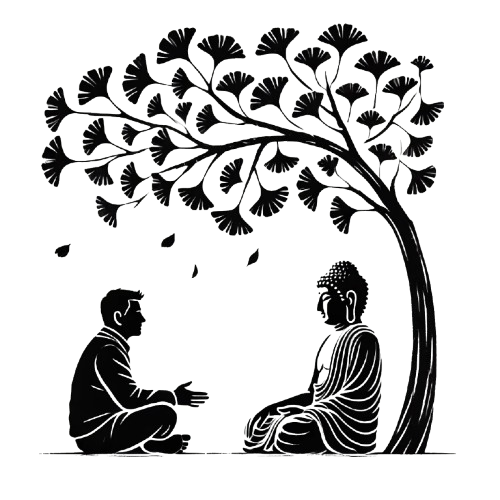 Man interviews Buddha