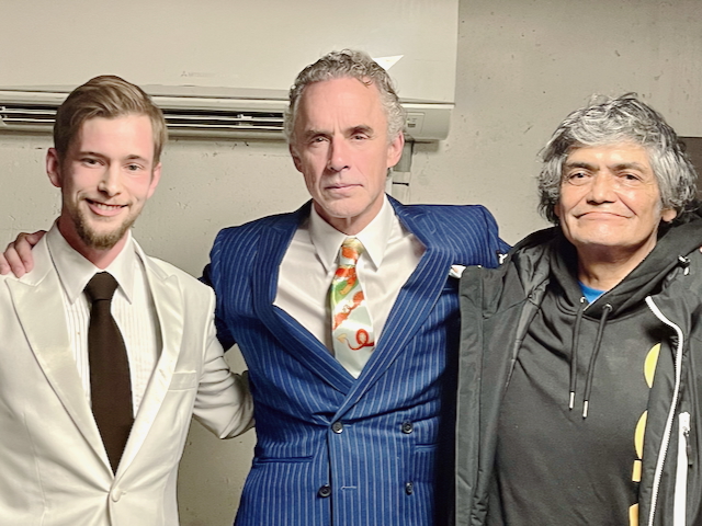 Jordan Peterson, Jesse James Boyes, and Charles Joseph backstage